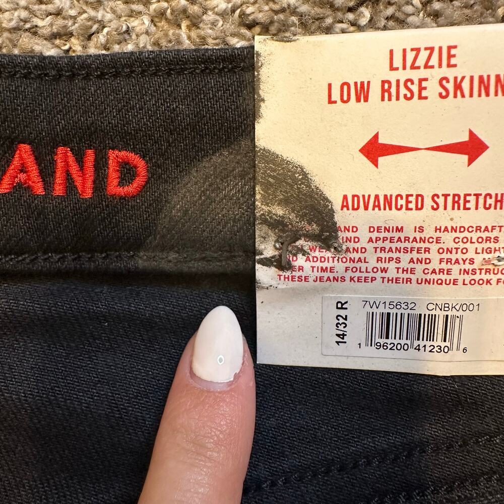 LUCKY BRAND Women's Low Rise Lizzie Skinny Size 14/32R In Clean Black - Picture 6 of 15